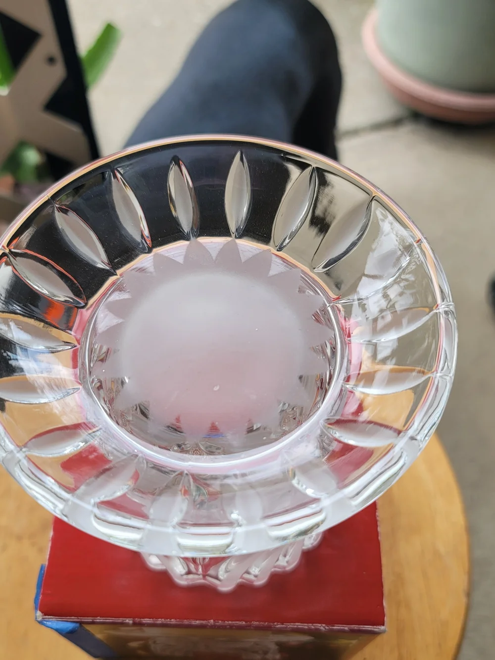 New Gorham Clear Cut Crystal Candle Holder With Box